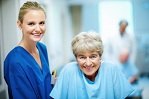 volunteer nurse, shadowing, registered nurse, blue scrubs