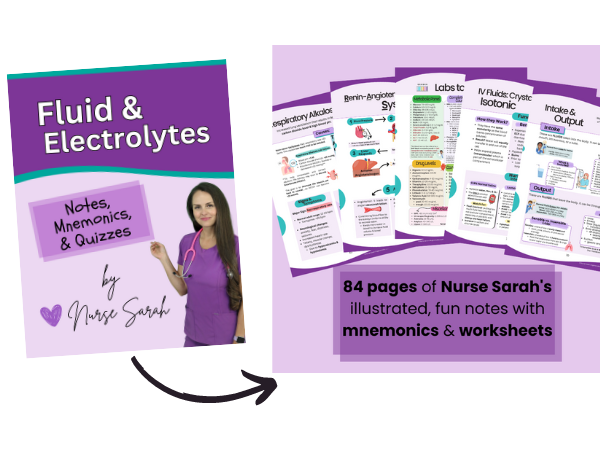 fluid electrolytes nursing nclex, notes, mnemonics, quizzes, nurse sarah, registerednursern