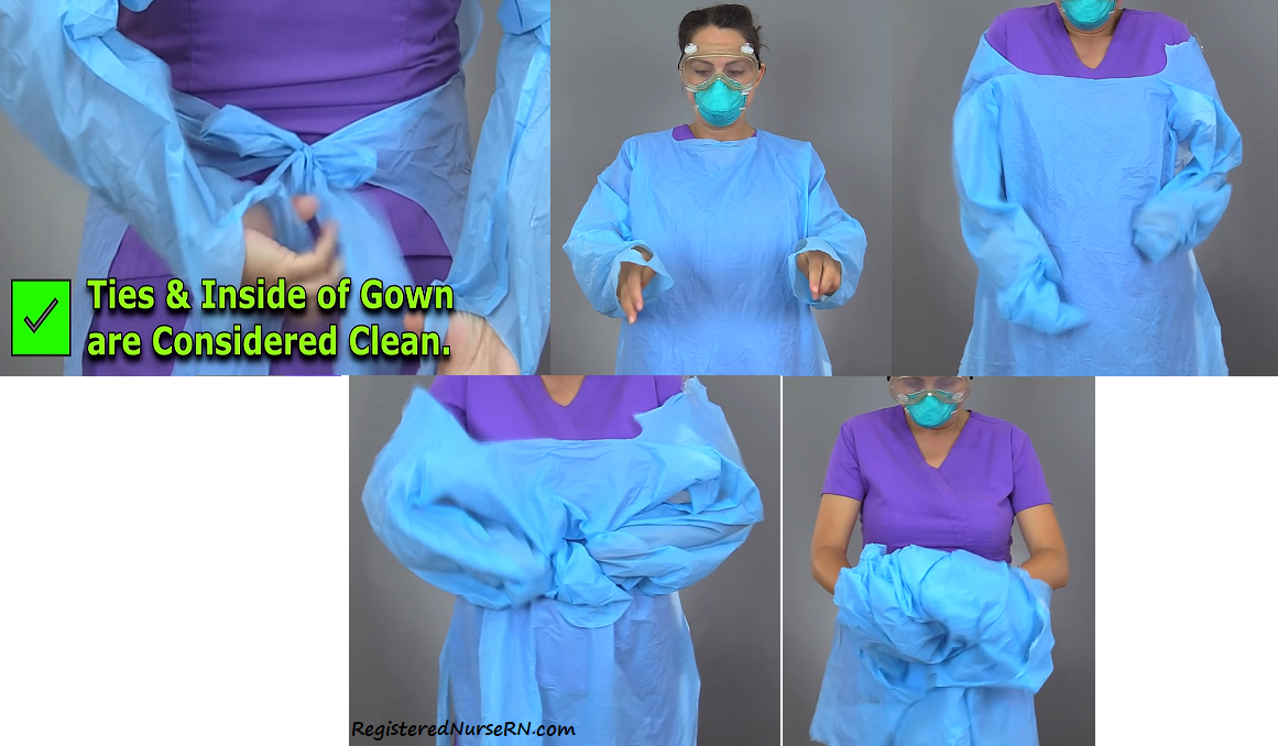 how to remove isolation gown, ppe, doffing isolation gown, nursing