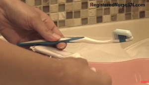 cleaning dentures, toothbrush, nursing skills, denture care