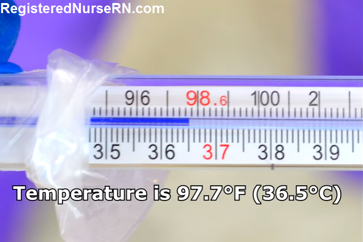 oral temperature, how to take a temperature, glass thermometer