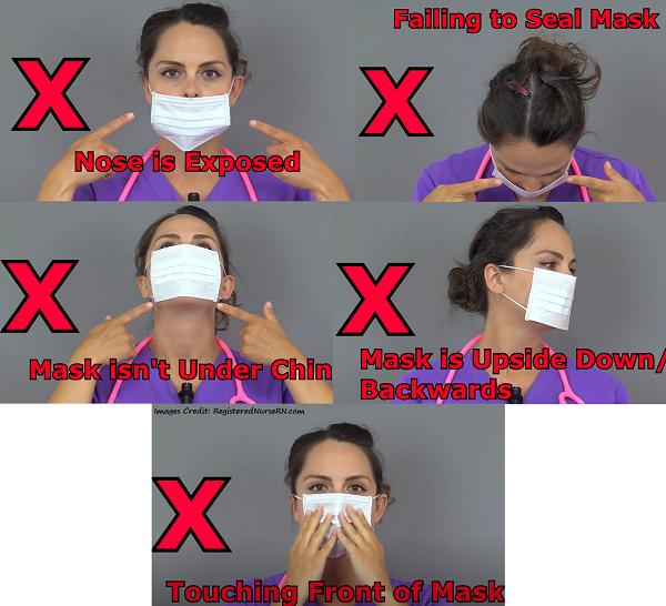 face mask mistakes, how to put on a face mask, remove face mask