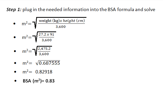 body surface area, bsa, nursing dosage calculations, bsa calculations, body surface area nclex