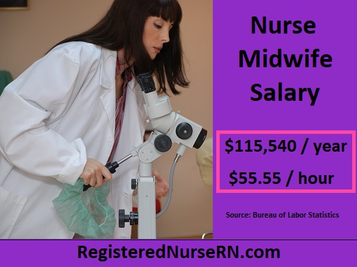 nurse midwife salary, nurse midwife hourly wage,