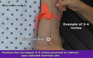 tourniquet placement, apply a tourniquet, phlebotomy, blood draw, nursing school, nursing, nurse
